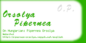 orsolya pipernea business card